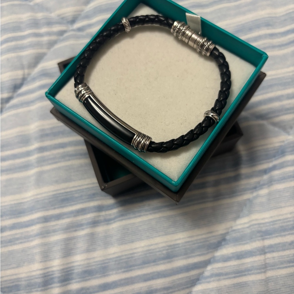 Effy Black and Silver Men's Braided Bracelet